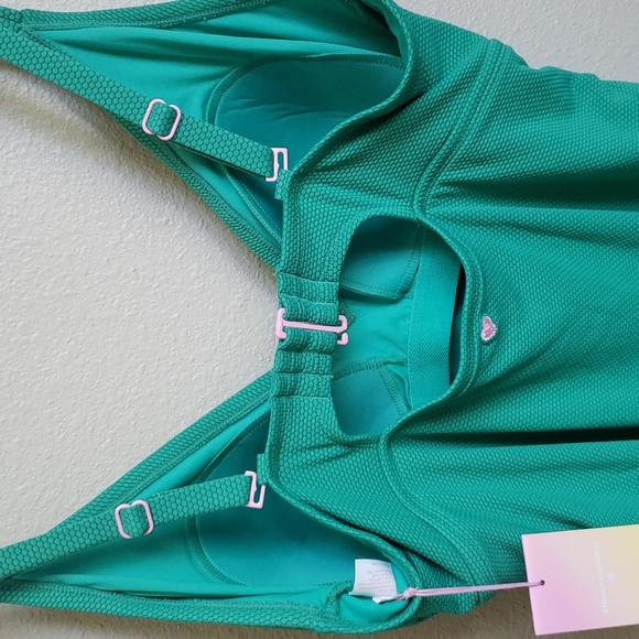 NWT Stoney Clover Lane women's green cheeky high-leg one piece swimsuit - Picture 6 of 12